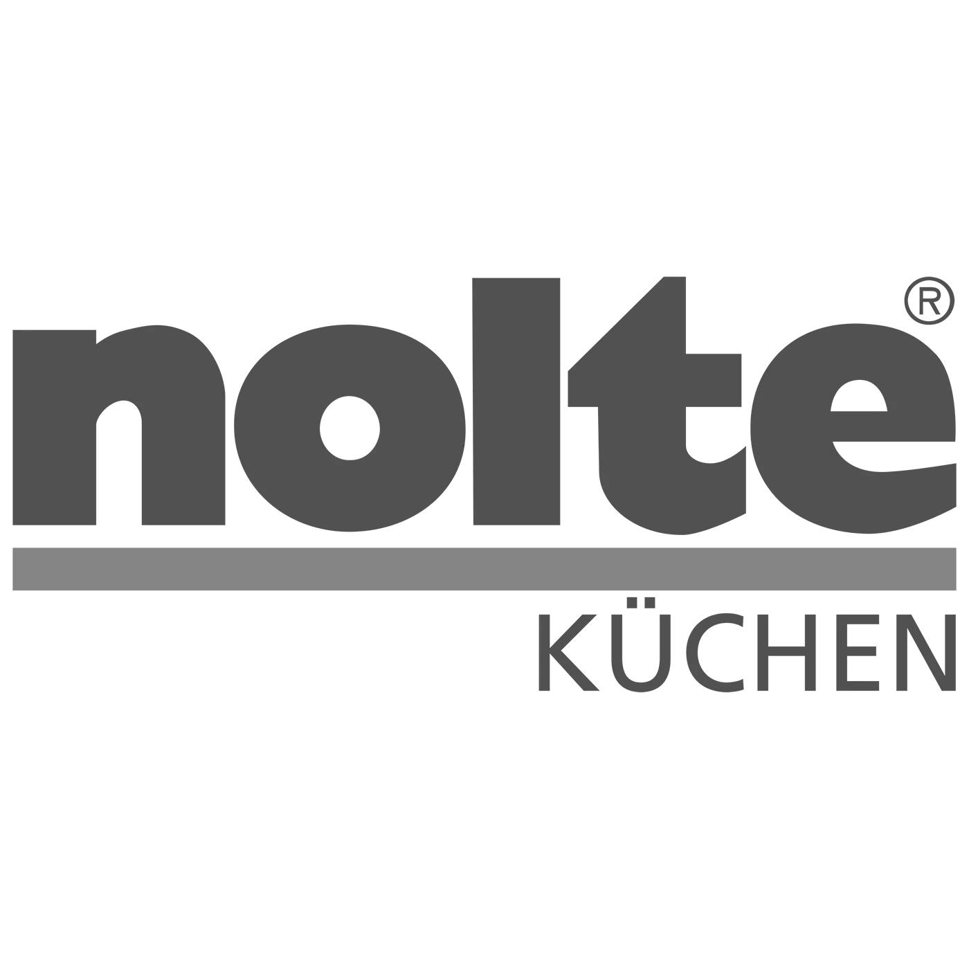 Logo von Nolte Küchen mit modernem Schriftzug in Schwarz auf weißem Hintergrund.