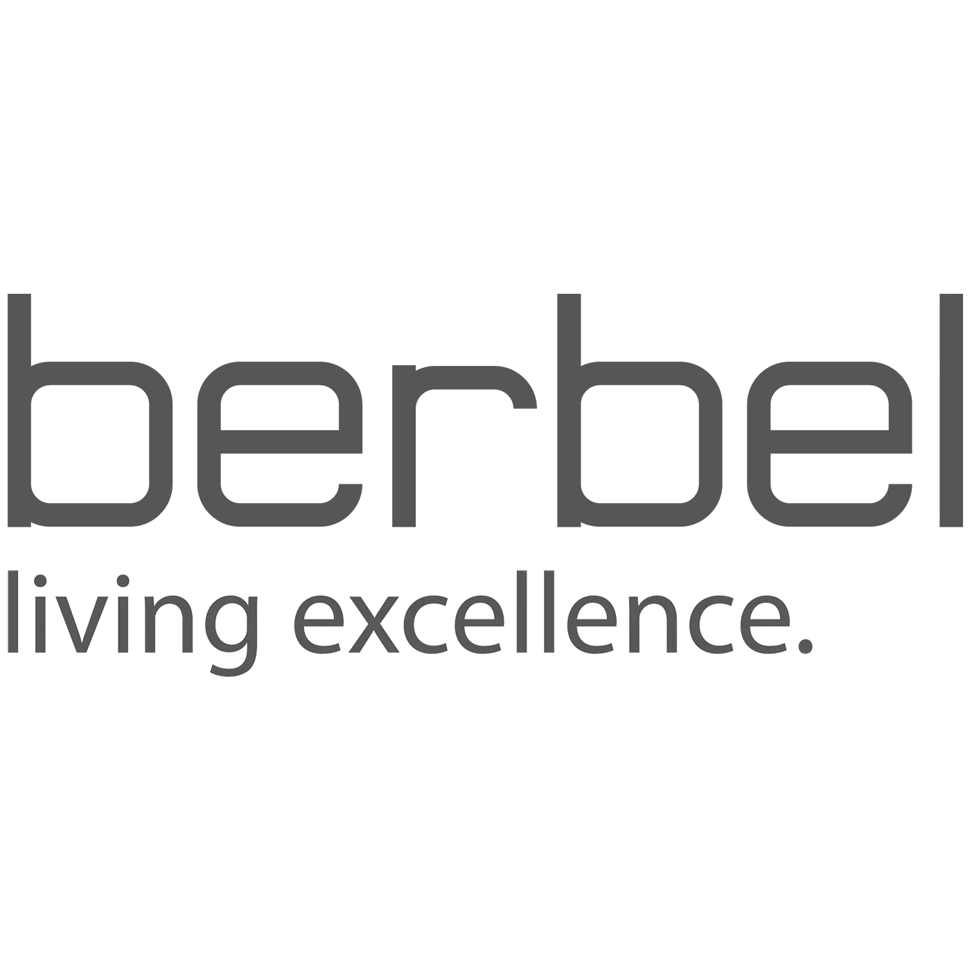 Logo mit dem Slogan „living excellence“ in moderner Schrift auf weißem Hintergrund.