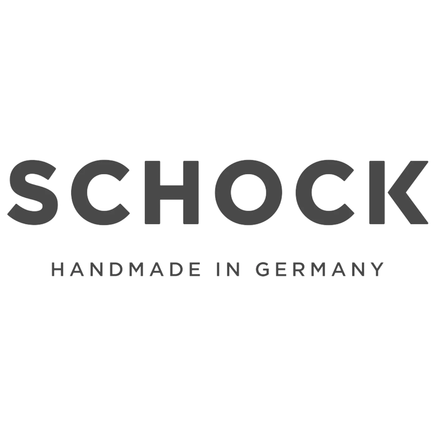 Logo von Schock mit Schriftzug „Handmade in Germany“ in klarer, moderner Typografie.